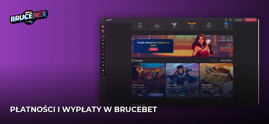 Zrzut ekranu strony BruceBet