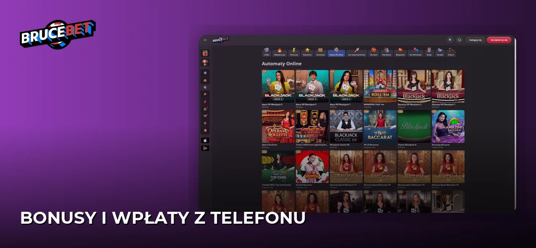 Zrzut ekranu strony BruceBet