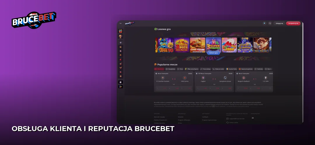 Zrzut ekranu strony BruceBet
